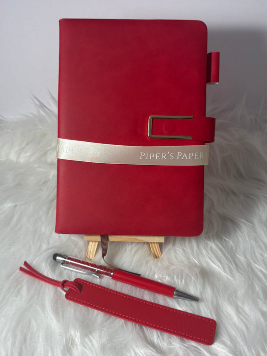Luxury Faux Leather A5 Notebook Gift Set