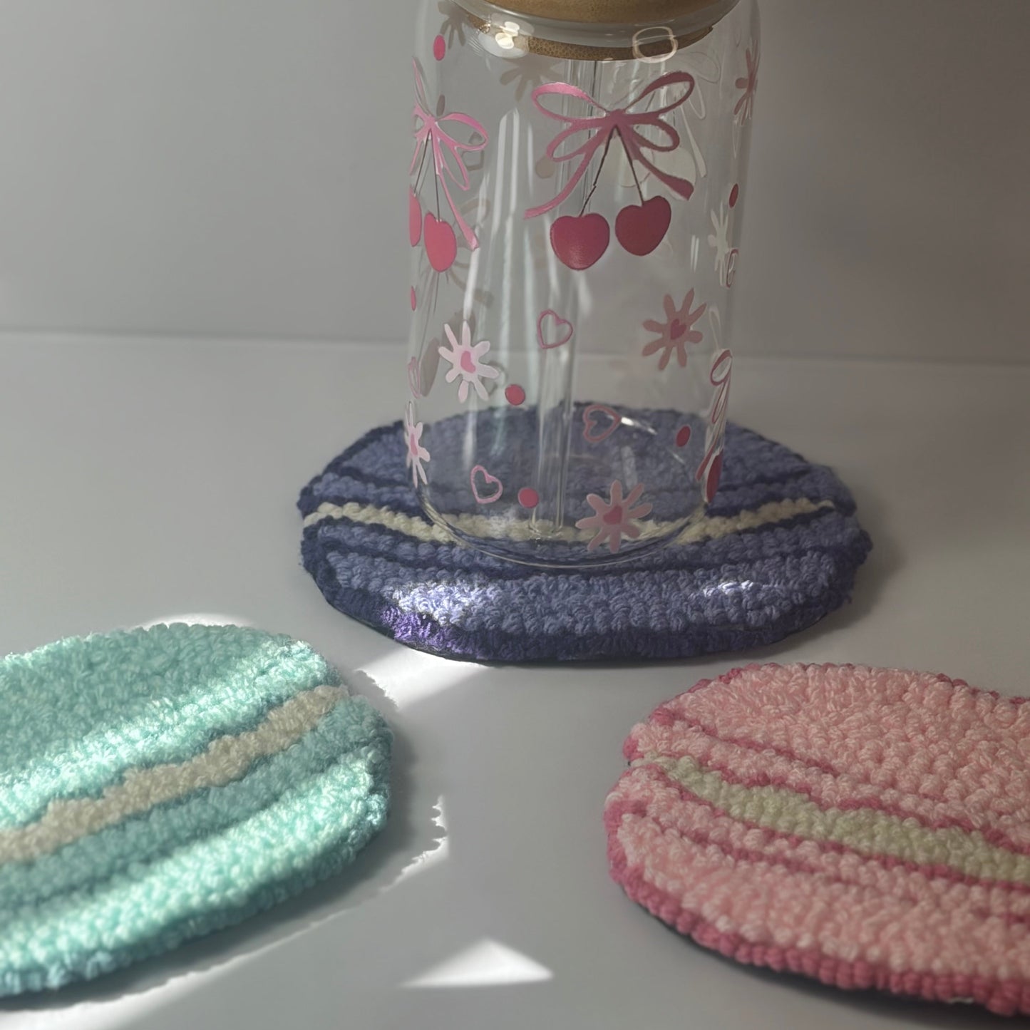 Bake Shop Themed Punch Needle Mug Rugs/Coasters
