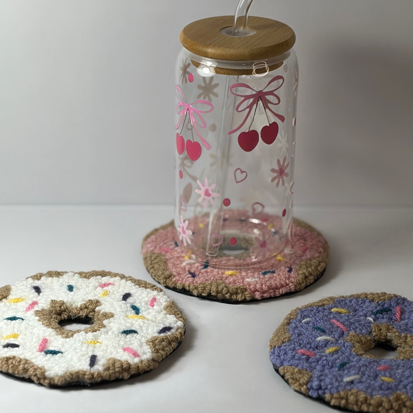 Bake Shop Themed Punch Needle Mug Rugs/Coasters